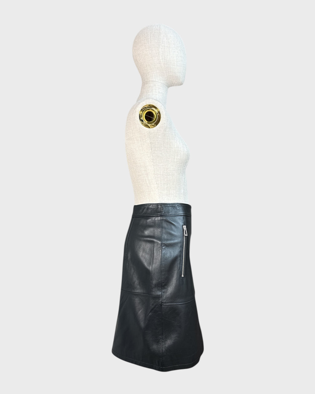 Jupe en cuir noir Lurela Hugo taille S