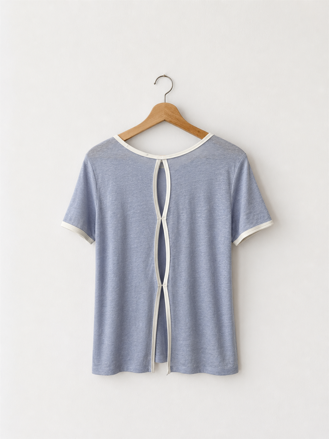 Lila Sandro 100% Linen Open Back T-Shirt, 2