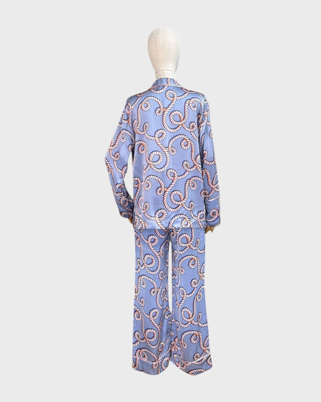 Hesper Fox mauve and pink 100% silk pyjamas, M