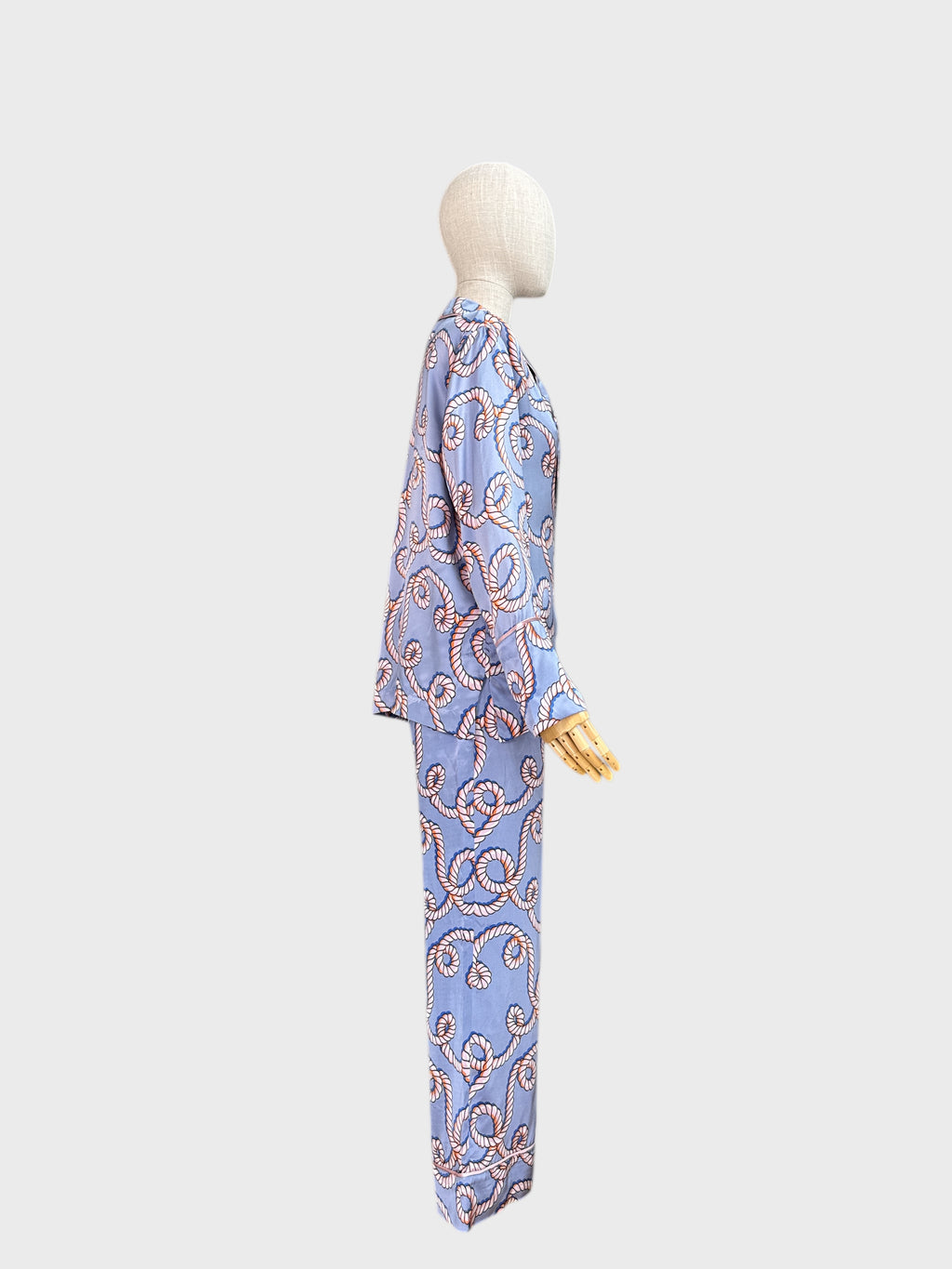 Hesper Fox mauve and pink 100% silk pyjamas, M