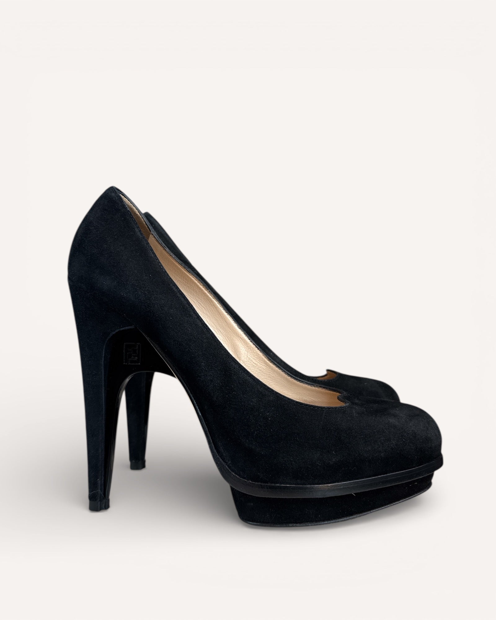 Talons suède Noir Fendi , 40