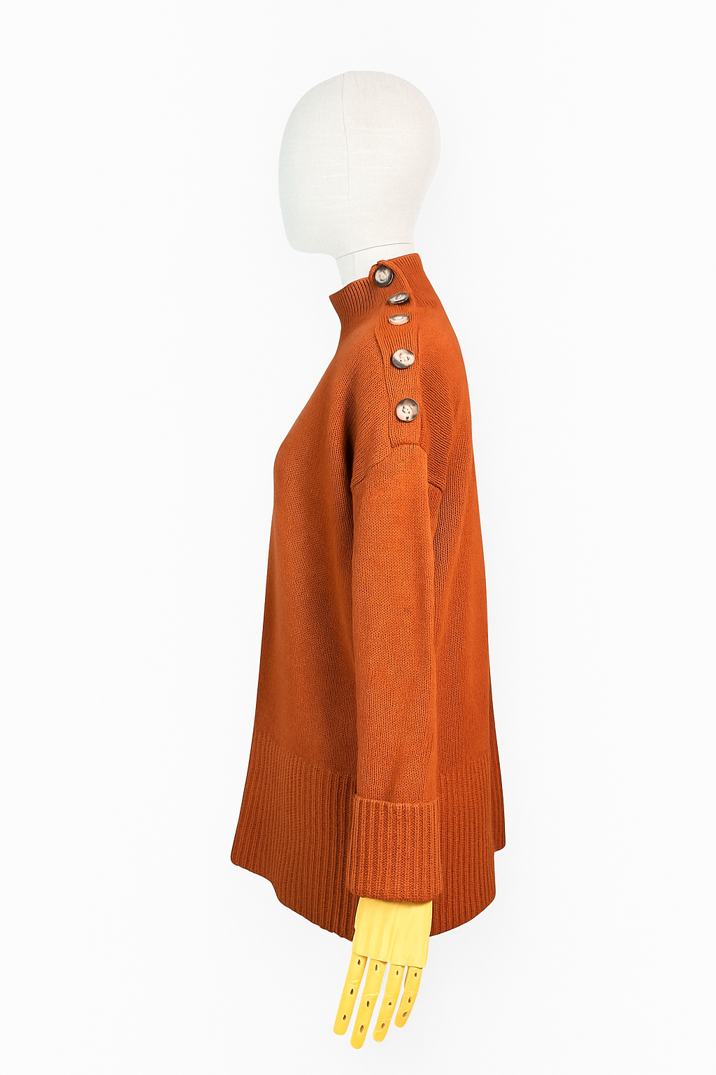 Pull tricot boutons Orange brûlé Max studio , M