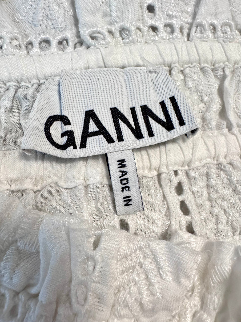 Ganni Embroidered Cami Top - White