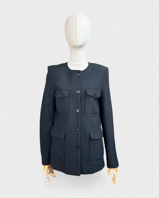 Veste laine noire poches appliquées Filippa K, S