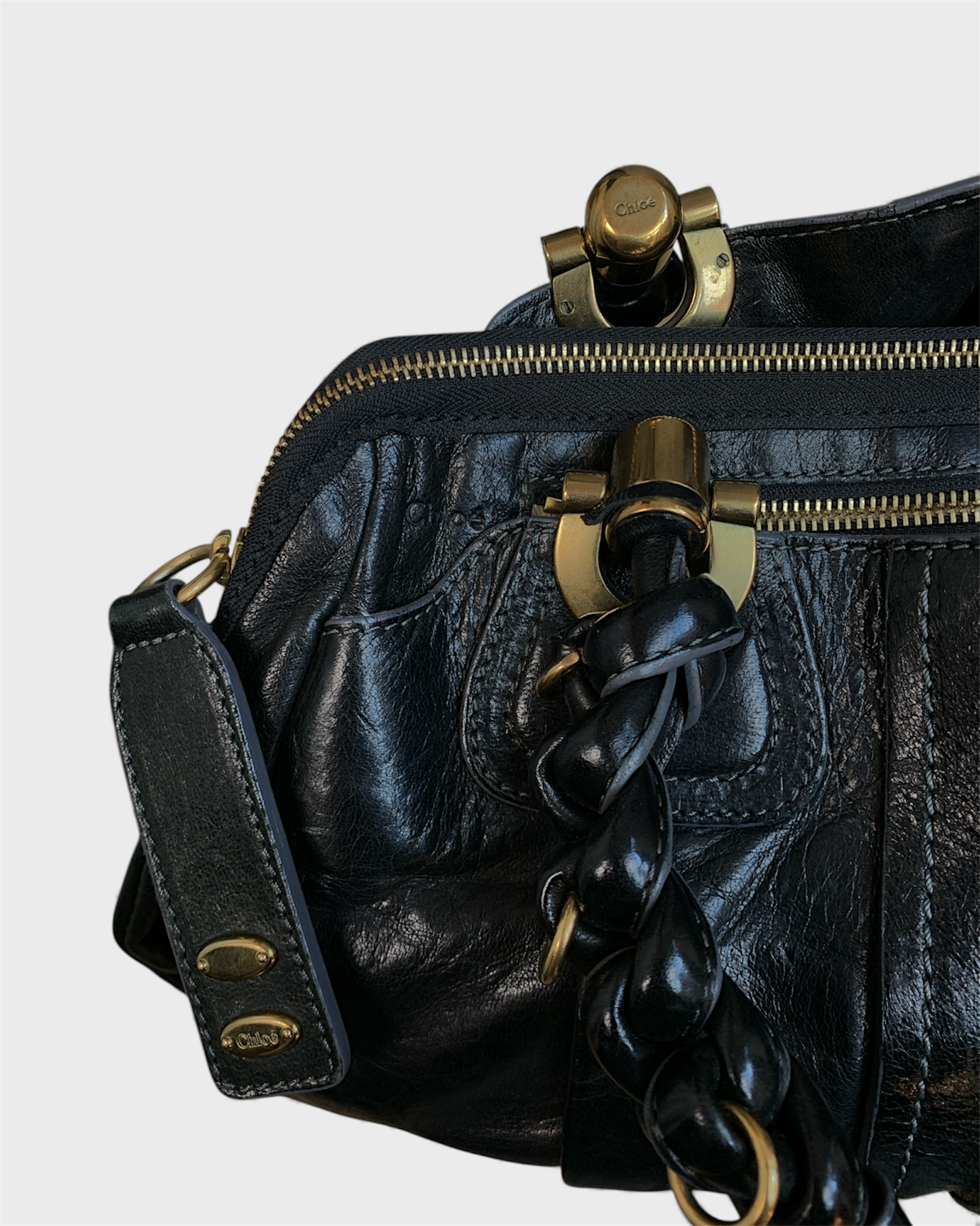 Sac Héloïse cuir noir, Chloé