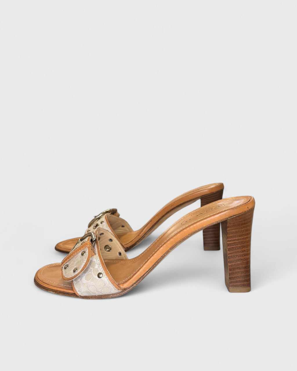 Talons boucle Beige Coach , 7.5