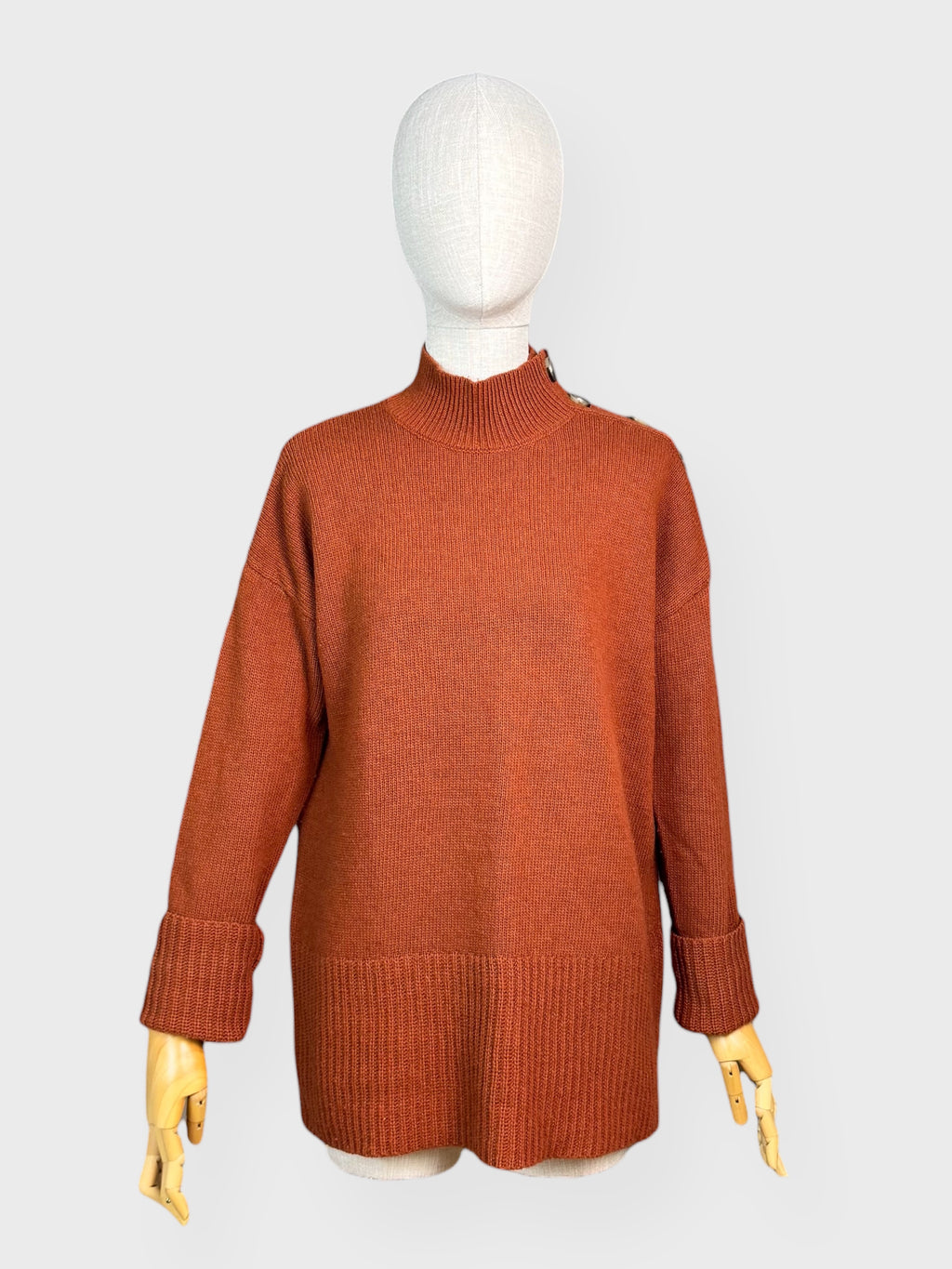 Pull tricot boutons Orange brûlé Max studio , M